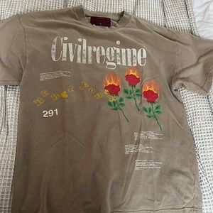 Civil Regime (S.I.N.) Rose Resurrection 199X Tee in Vintage Coffee